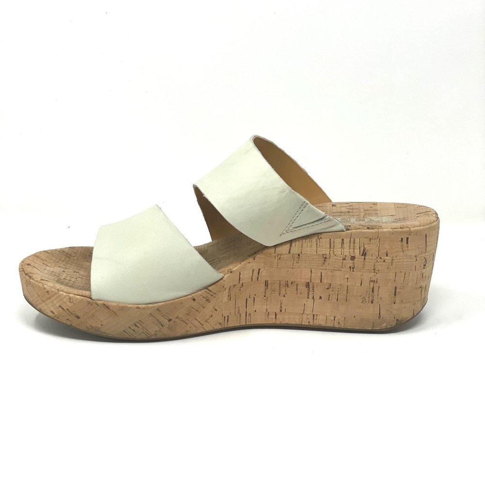 Korks Deltona Cork Ivory Slip On Wedge Slides 11 - Picture 3 of 11